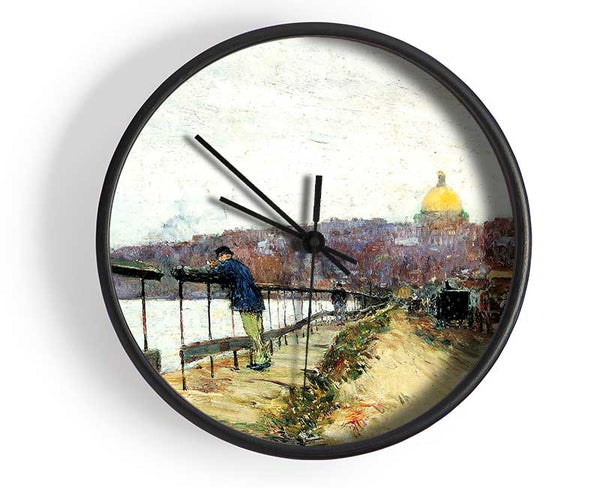 Hassam Charles River Und Beacon Hill Clock - Wallart-Direct UK