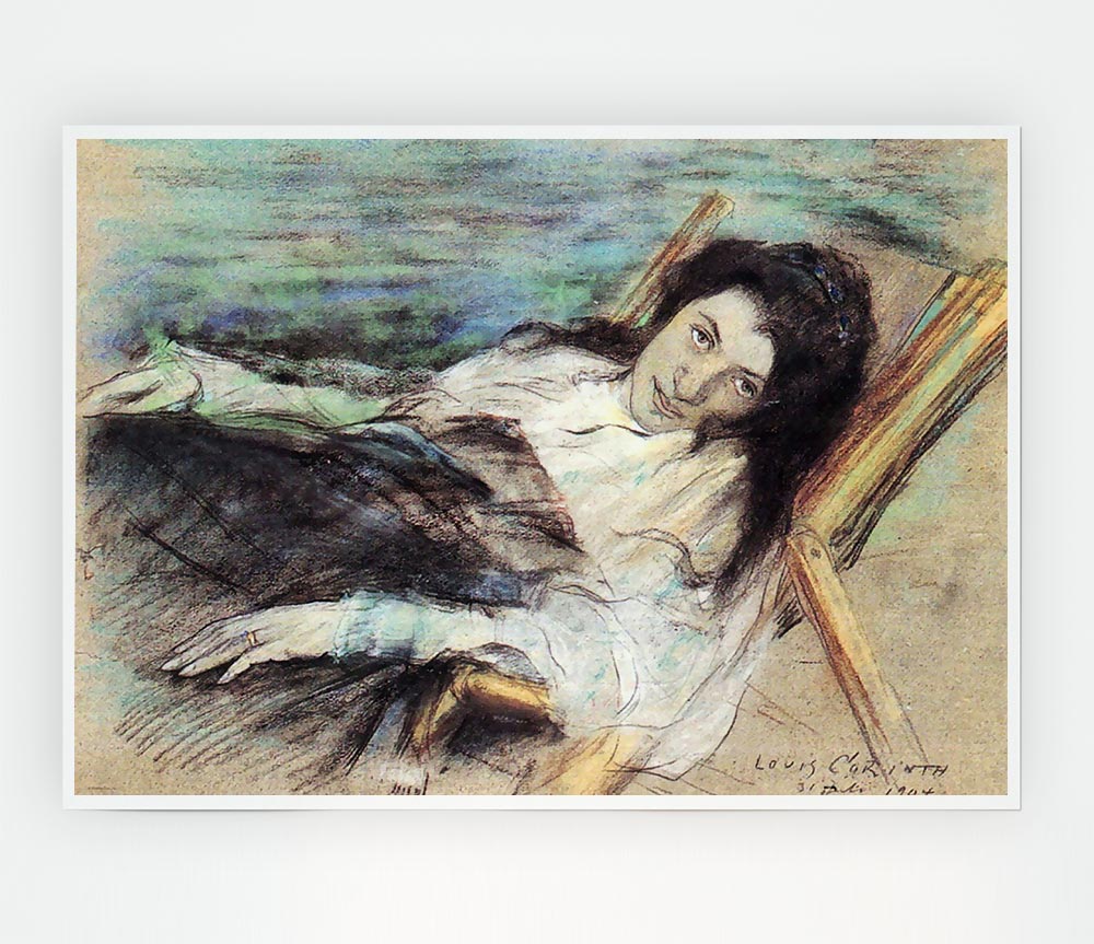 Charlotte Berend On A Stool By Lovis Corinth Print Poster Wall Art