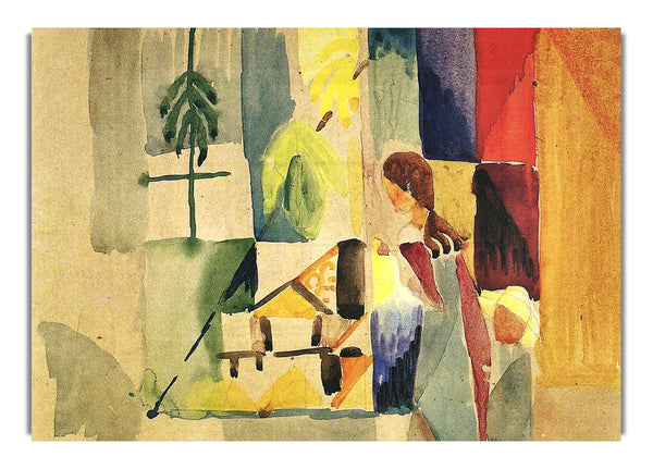 Children At The Vegetable Shop (Ii) By August Macke