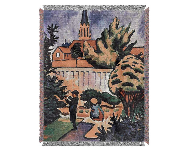 August Macke Children In The Garden Woven Blanket