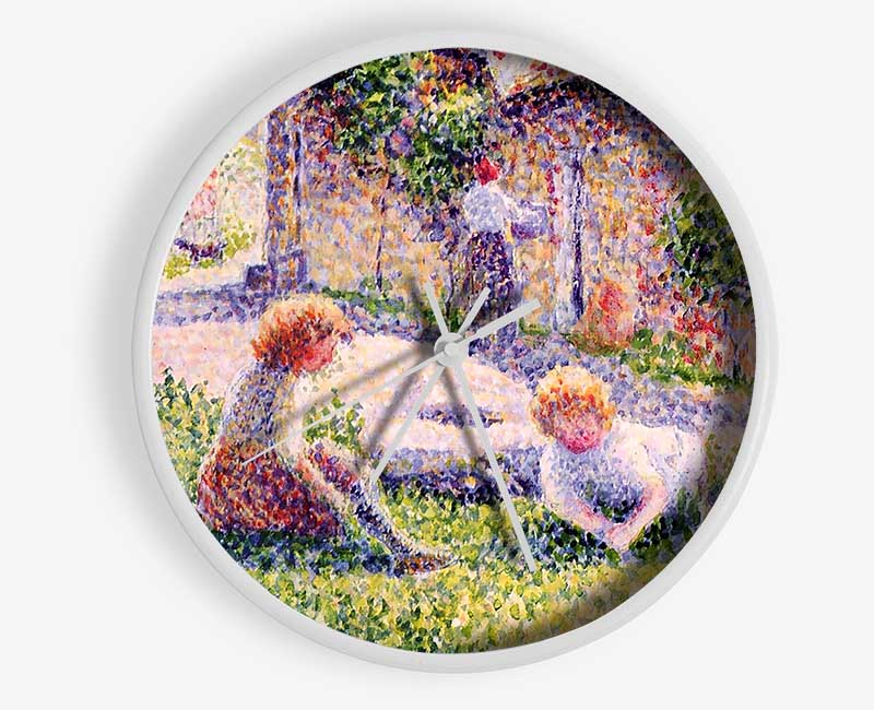 Pissarro Children On A Farm Clock - Wallart-Direct UK