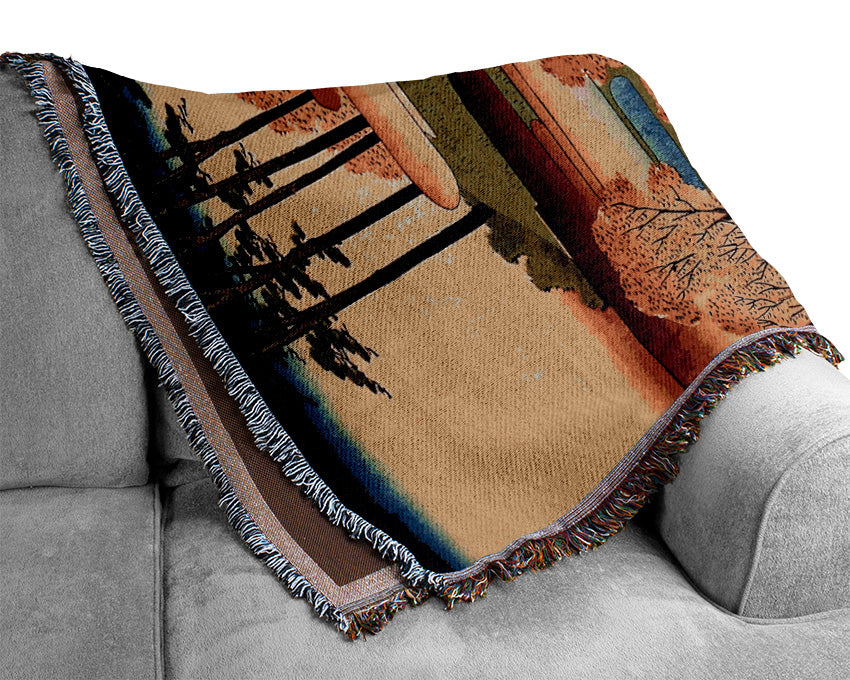 Hiroshige Chiyogaike Pond Woven Blanket