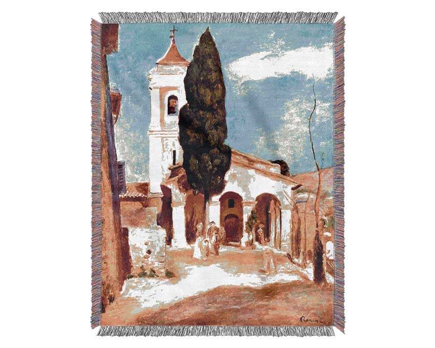 Renoir Church In Cagnes Woven Blanket