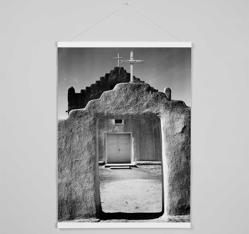 Ansel Adams Church Intaos Pueblo New Mexico Hanging Poster - Wallart-Direct UK