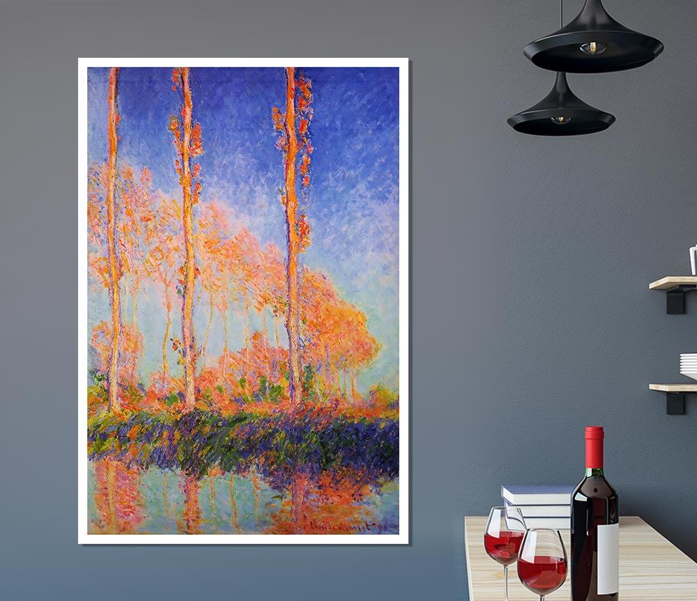 Claude Monet Poplars At Philadelphia Print Poster Wall Art