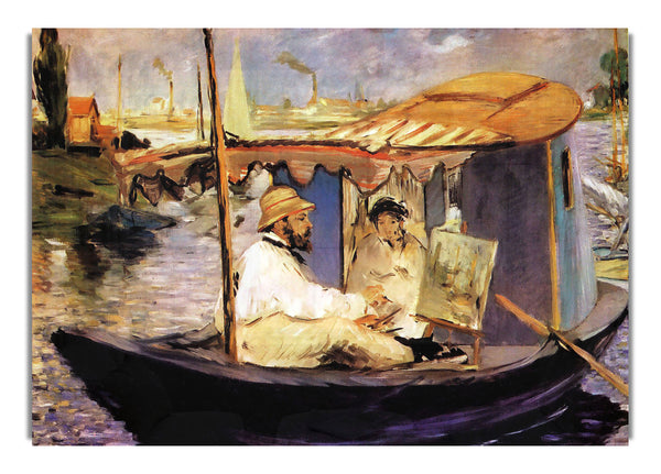 Claude_Monet_Dans_Son_Bateau_Atelier_1874 By Manet