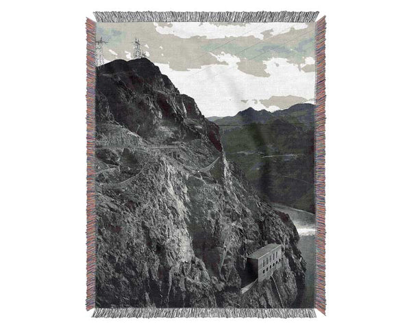 Ansel Adams Cliffs Above Boulder Dam Woven Blanket