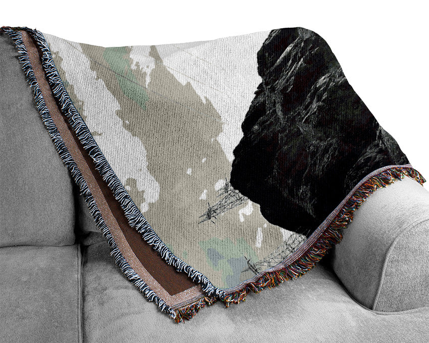 Ansel Adams Cliffs Above Boulder Dam Woven Blanket