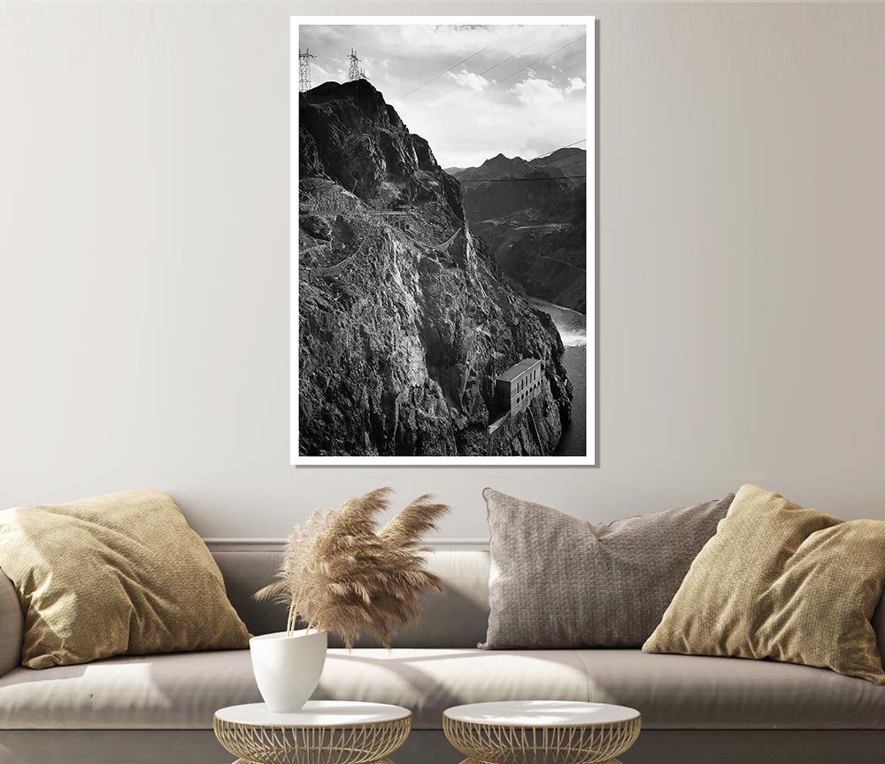 Ansel Adams Cliffs Above Boulder Dam Print Poster Wall Art