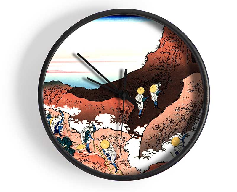 Hokusai Climbing On Mt Fuji Clock - Wallart-Direct UK