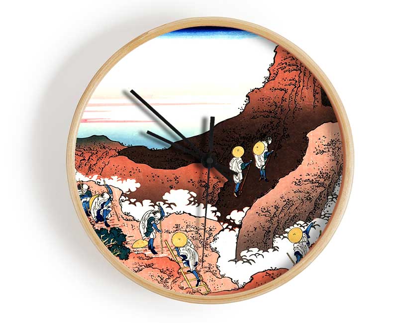 Hokusai Climbing On Mt Fuji Clock - Wallart-Direct UK