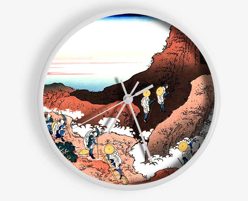 Hokusai Climbing On Mt Fuji Clock - Wallart-Direct UK