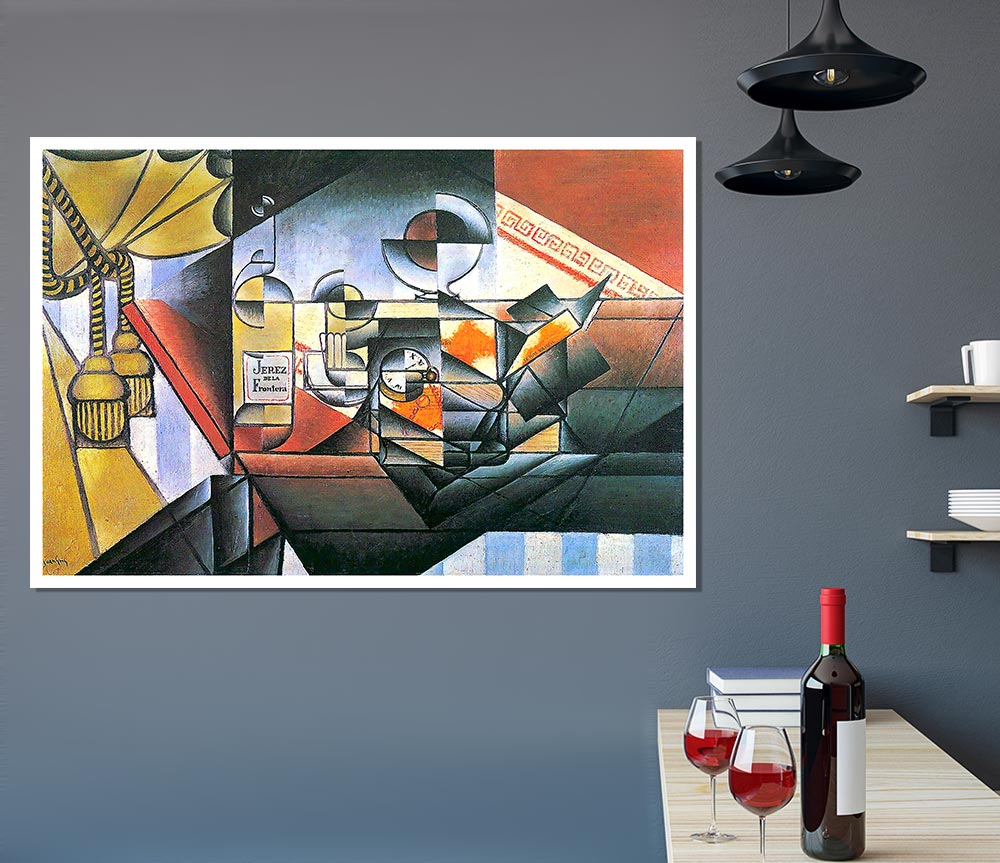 Juan Gris Clock And Bottle Jerez De La Frontera Print Poster Wall Art