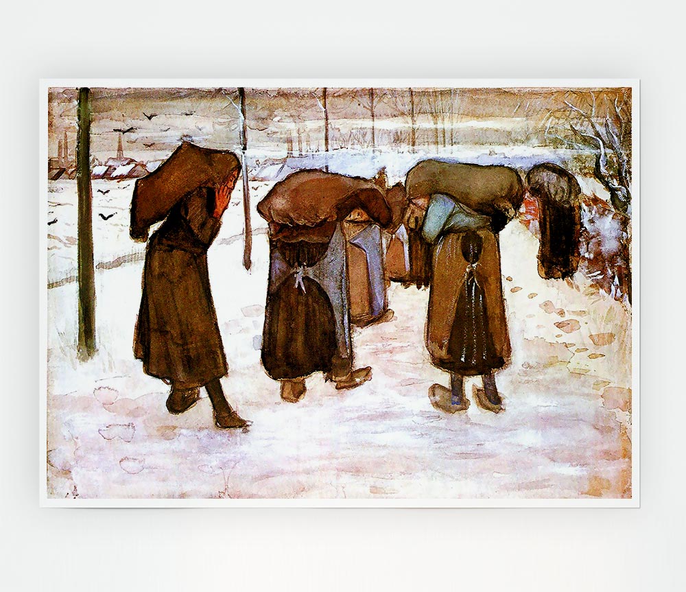 Van Gogh Coal Bearing Women Print Poster Wall Art