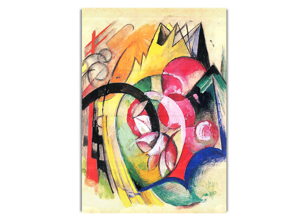 Colored Flowers By Franz Marc