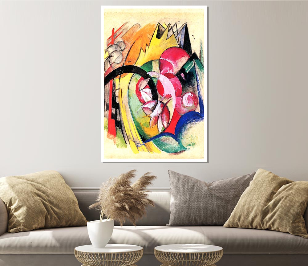 Franz Marc Coloured Flowers Print Poster Wall Art