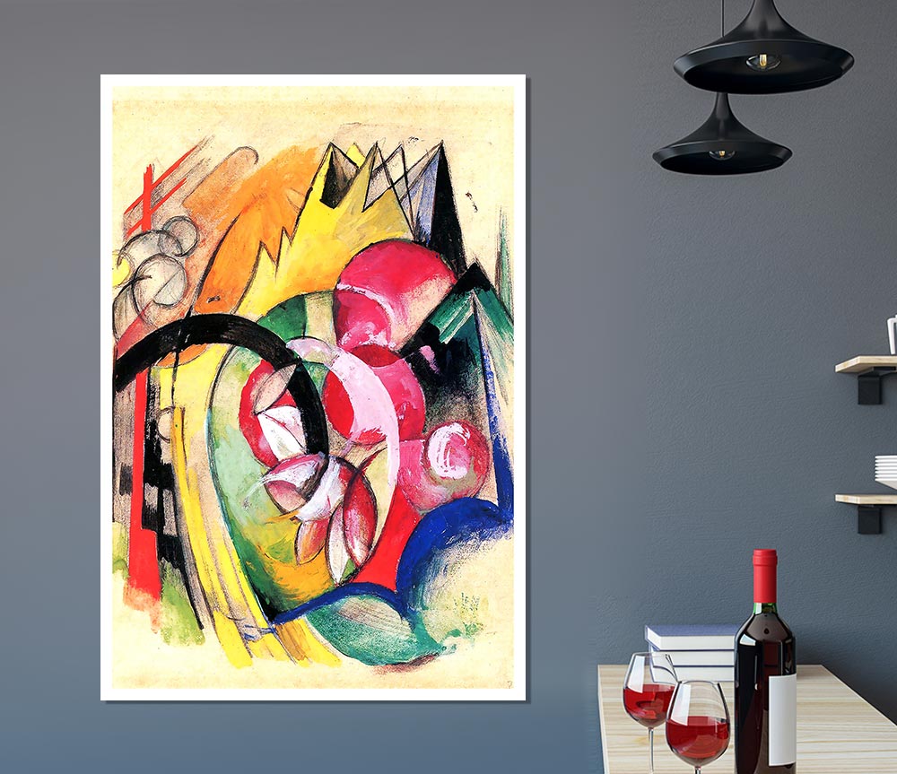 Franz Marc Coloured Flowers Print Poster Wall Art