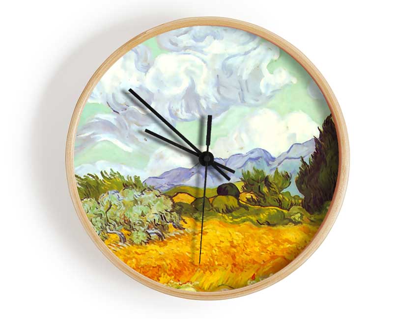 Van Gogh Cornfield With Cyprusses Clock - Wallart-Direct UK