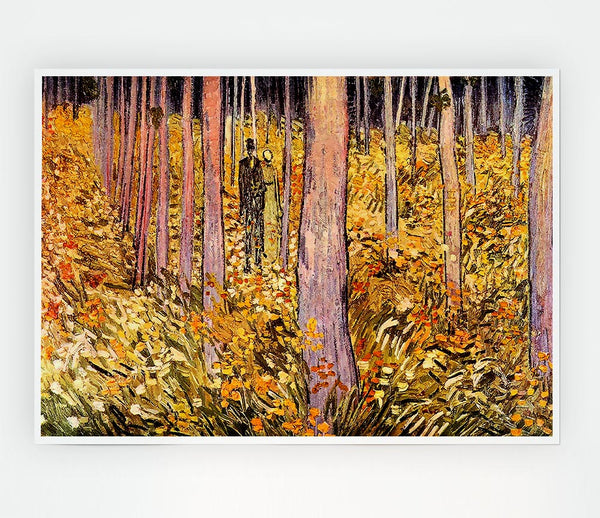 Van Gogh Couple Walk In The Woods Print Poster Wall Art