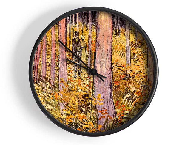 Van Gogh Couple Walk In The Woods Clock - Wallart-Direct UK