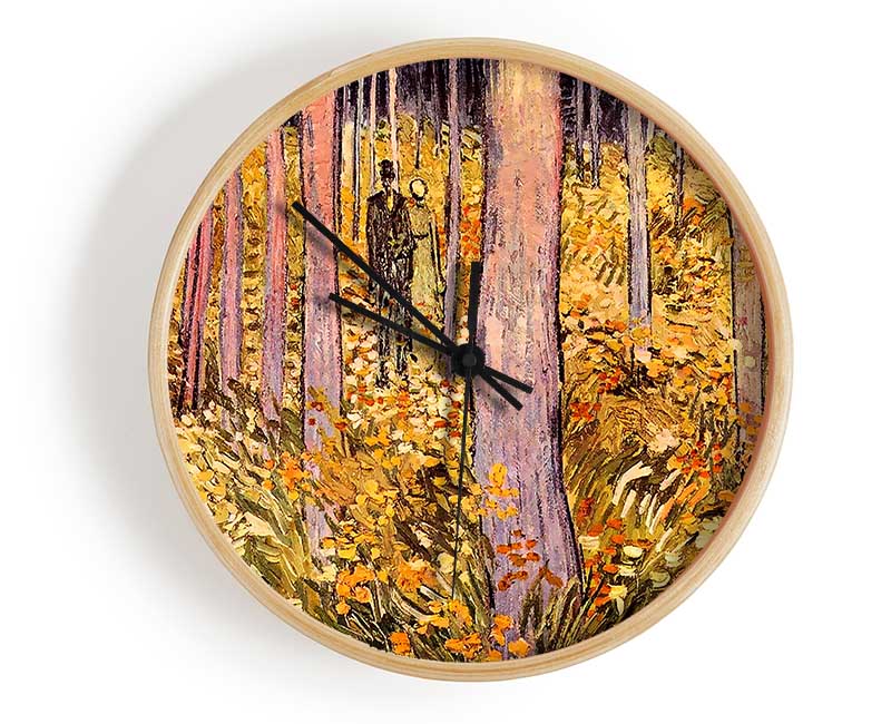 Van Gogh Couple Walk In The Woods Clock - Wallart-Direct UK