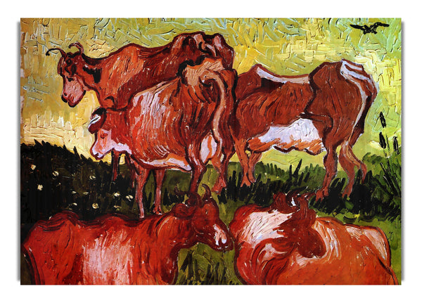 Cows After Jordaens By Van Gogh