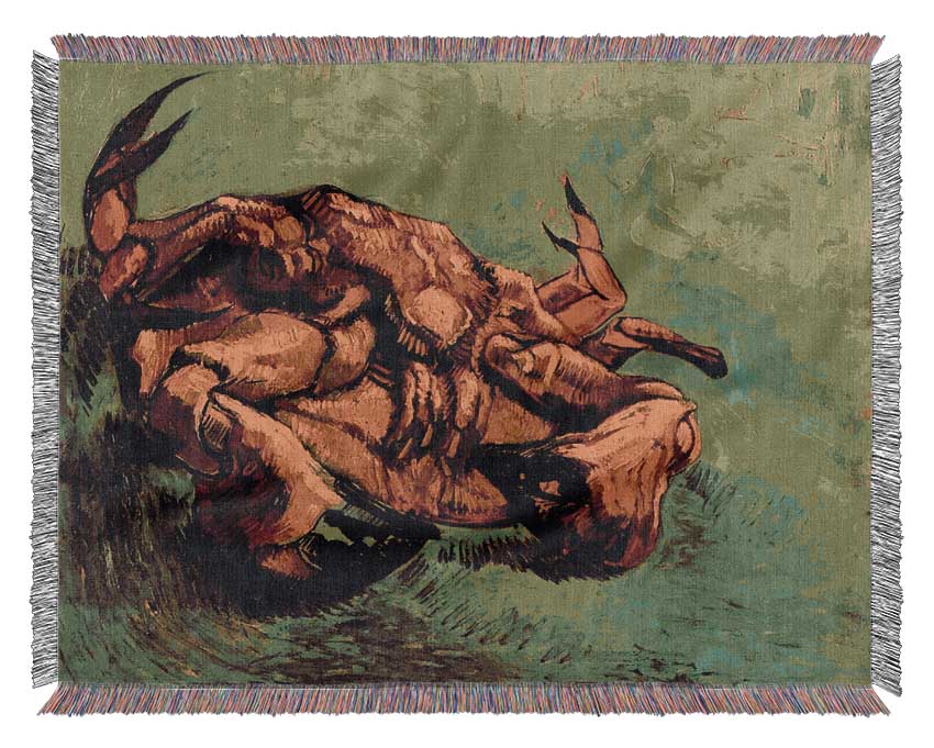 Van Gogh Crab On Its Back Woven Blanket