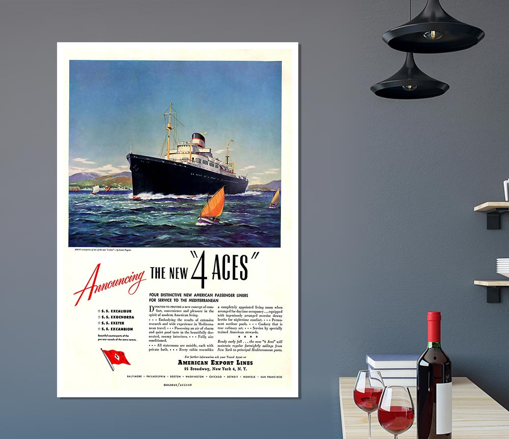 Cunard Line Print Poster Wall Art