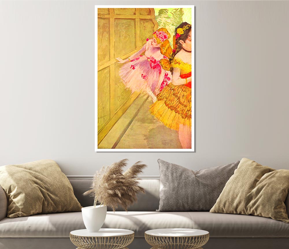 Degas Dancers Behind A Backdrop Print Poster Wall Art