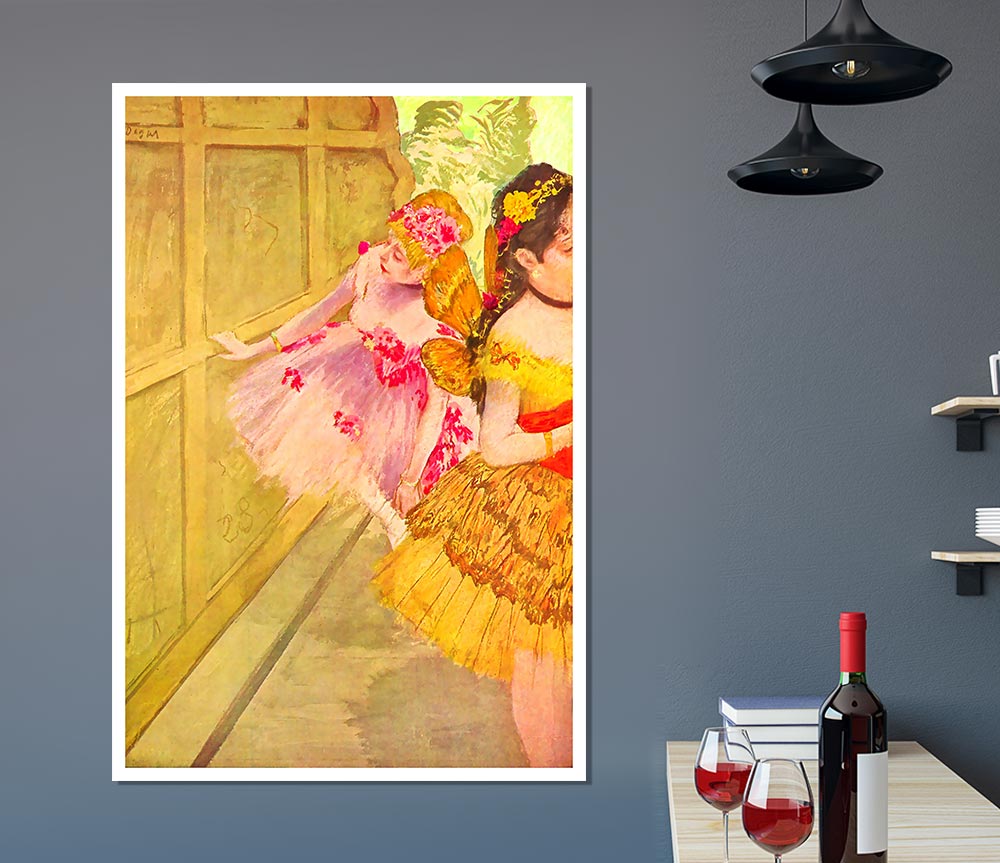 Degas Dancers Behind A Backdrop Print Poster Wall Art