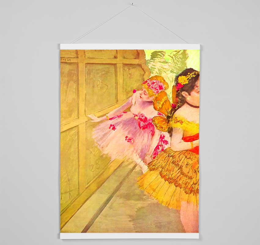 Degas Dancers Behind A Backdrop Hanging Poster - Wallart-Direct UK