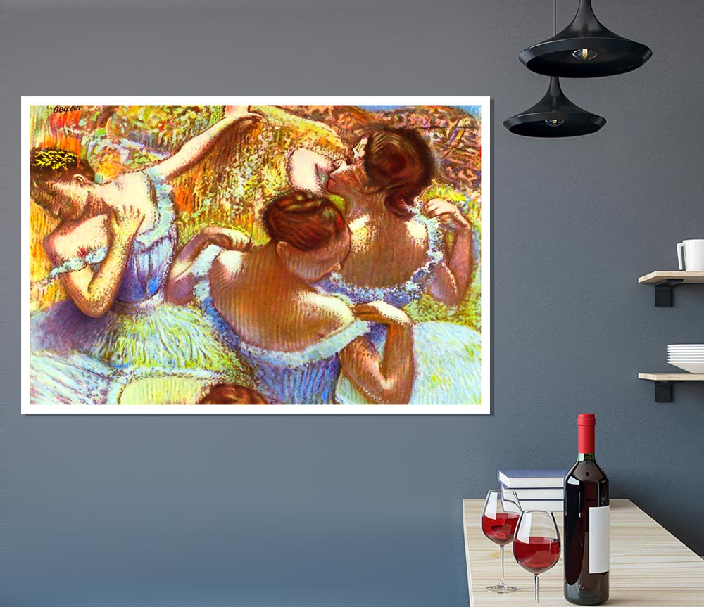 Degas Dancers In Blue Print Poster Wall Art