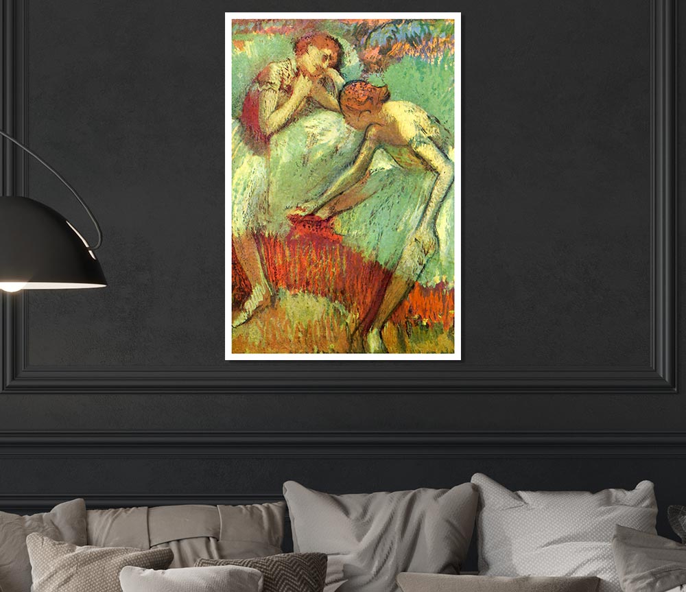 Degas Dancers In Green Print Poster Wall Art