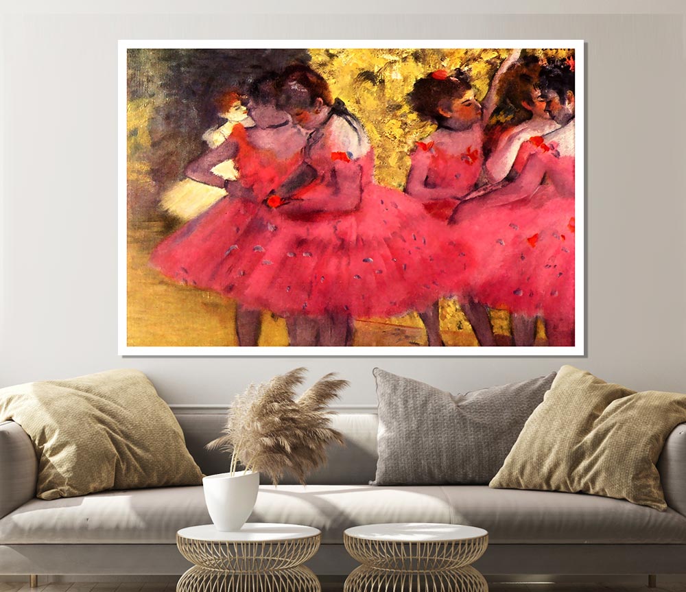 Degas Dancers In Pink Between The Scenes Print Poster Wall Art