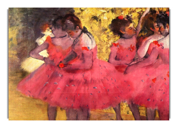 Dancers In Pink Between The Scenes By Degas