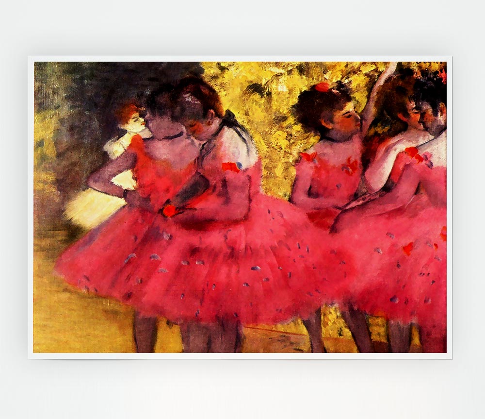 Degas Dancers In Pink Between The Scenes Print Poster Wall Art