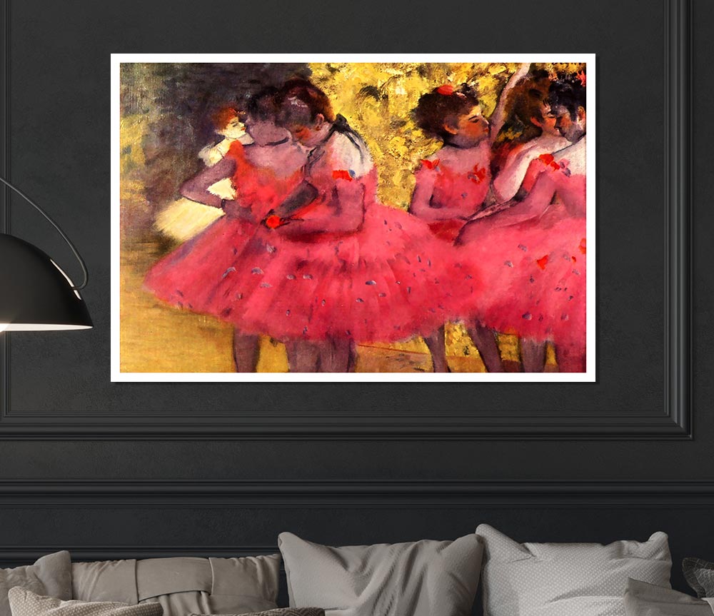 Degas Dancers In Pink Between The Scenes Print Poster Wall Art