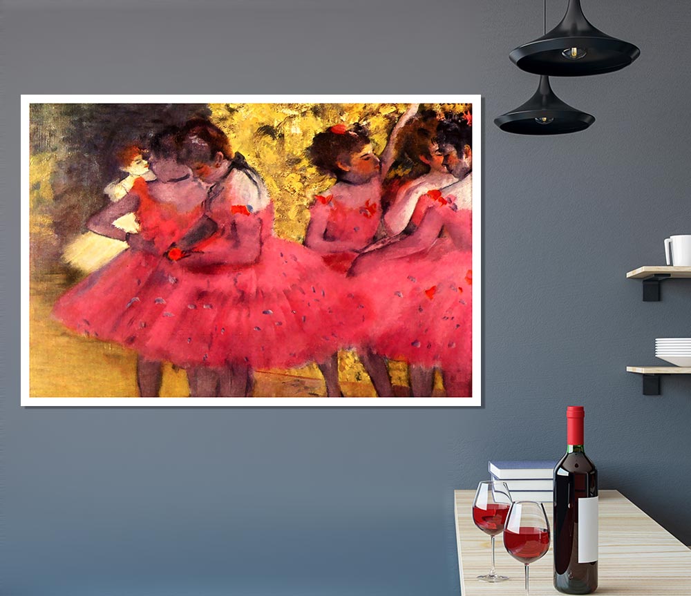 Degas Dancers In Pink Between The Scenes Print Poster Wall Art