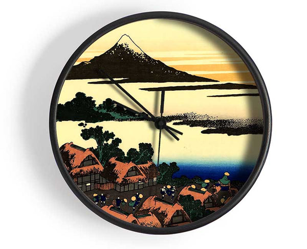 Hokusai Dawn At Isawa In The Kai Province Clock - Wallart-Direct UK