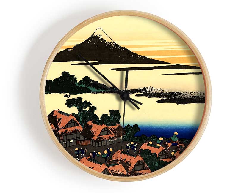 Hokusai Dawn At Isawa In The Kai Province Clock - Wallart-Direct UK