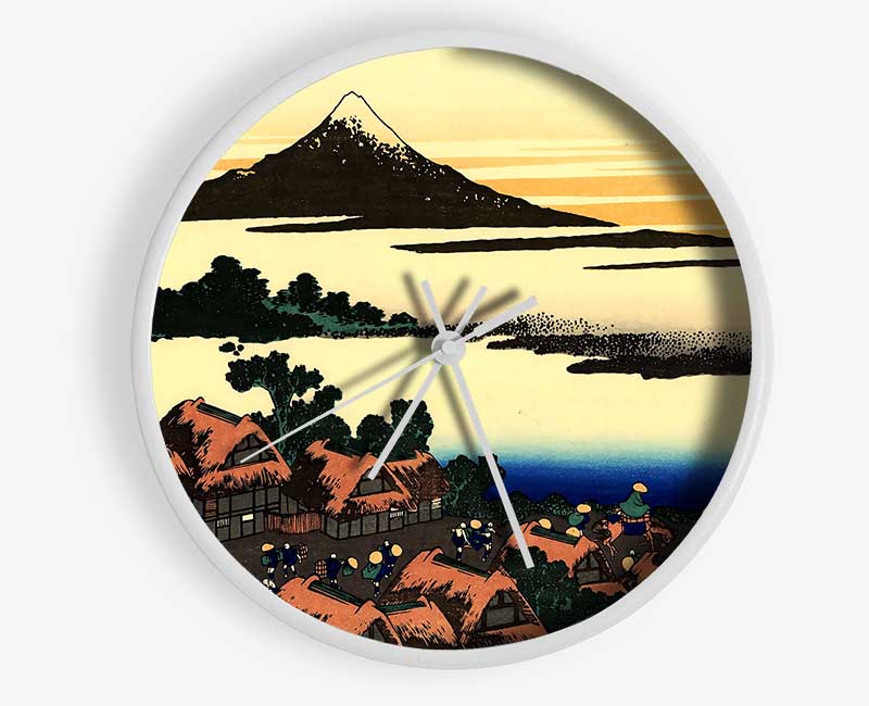 Hokusai Dawn At Isawa In The Kai Province Clock - Wallart-Direct UK