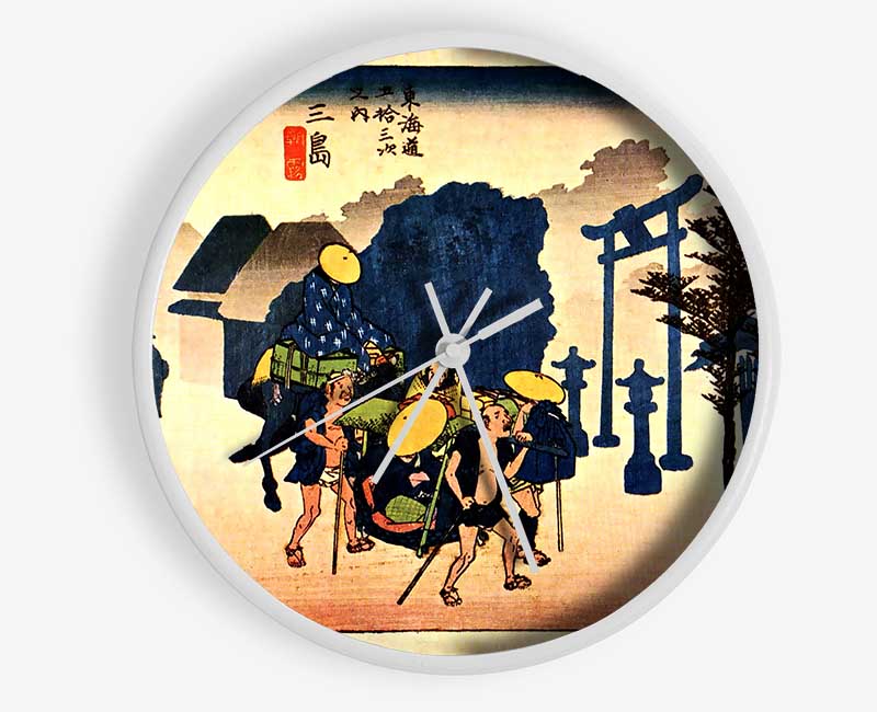 Hiroshige Dawn Mist Clock - Wallart-Direct UK