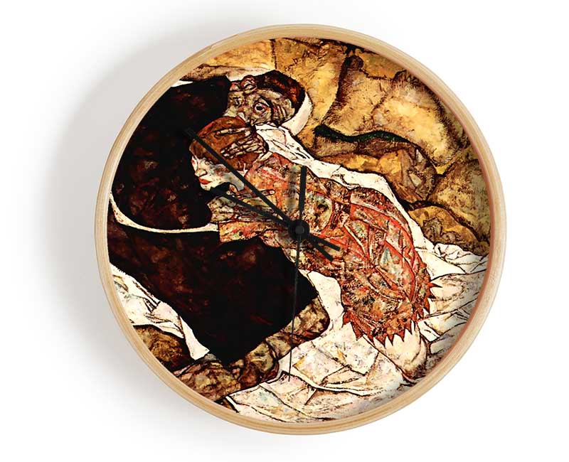 Schiele Death And The Woman Clock - Wallart-Direct UK