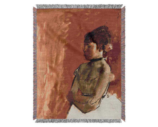 Degas Ballet Dancer With Arms Crossed Woven Blanket