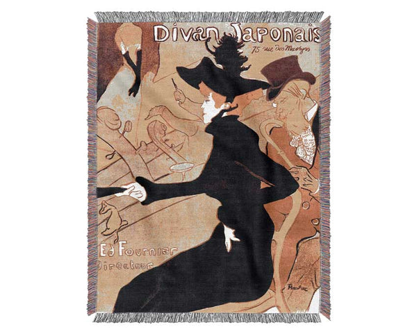 Toulouse Lautrec Diva Japonais Woven Blanket