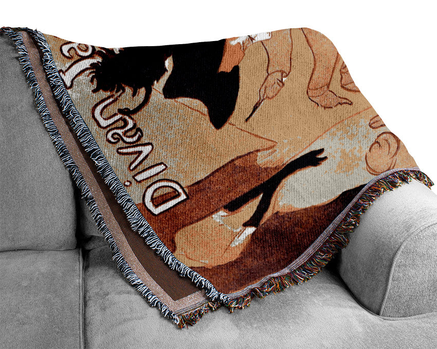 Toulouse Lautrec Diva Japonais Woven Blanket