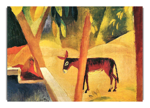 Donkeys In The Palms By August Macke