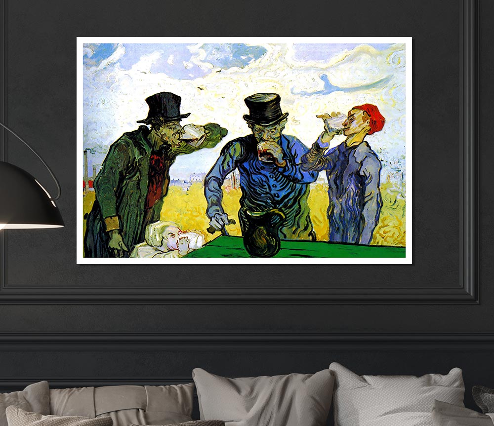 Van Gogh Drinkers Print Poster Wall Art