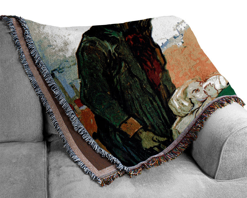 Van Gogh Drinkers Woven Blanket