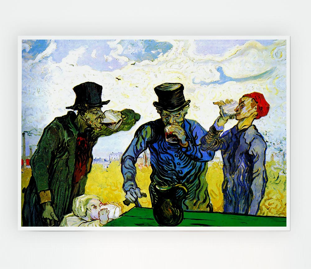 Van Gogh Drinkers Print Poster Wall Art